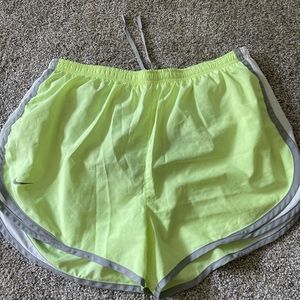 Neon yellow running shorts